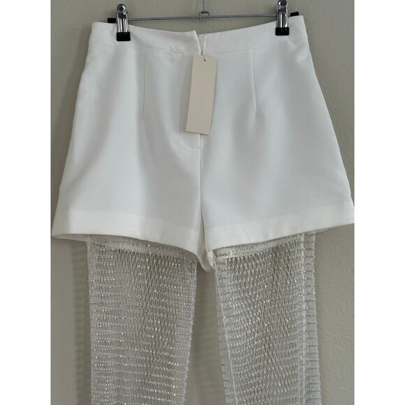 Donnée par Dieu 'SCANDELOUS' Rhinestone White Pants -Small, mesh, fishnet - Picture 3 of 16